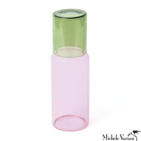 Duo Tone Glass Carafe Pink Green