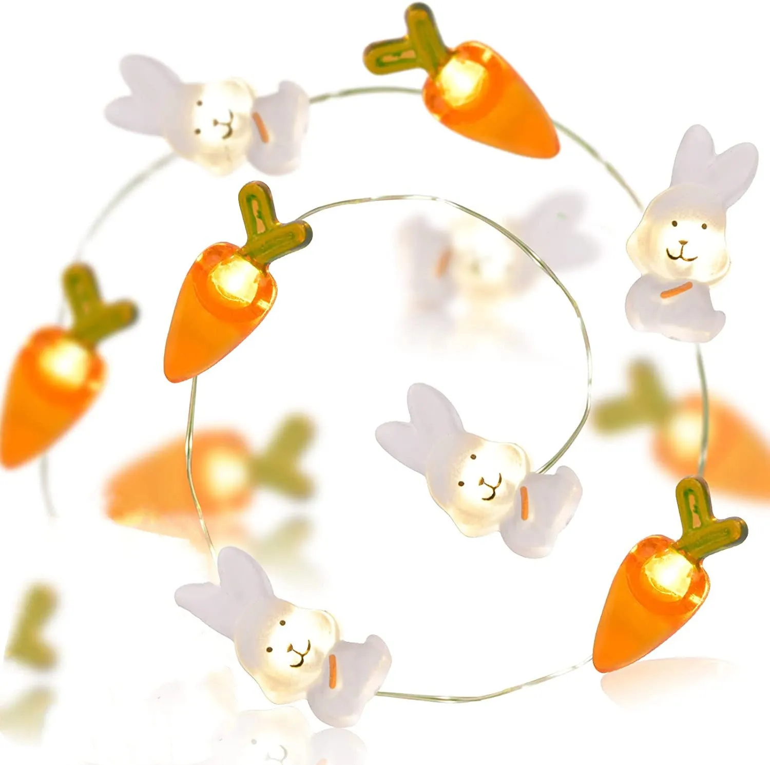 Easter Decor Spring Rabbit and Carrot Lights