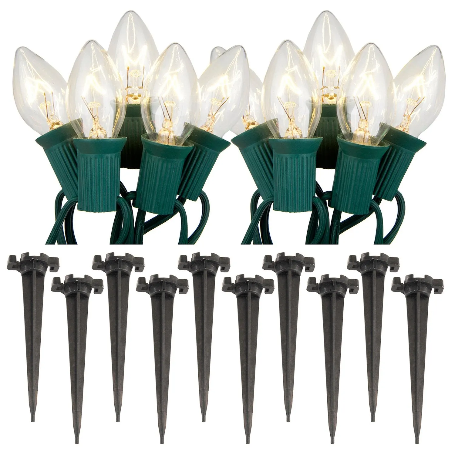 Electric Pathway Lights with 10 Bulbs