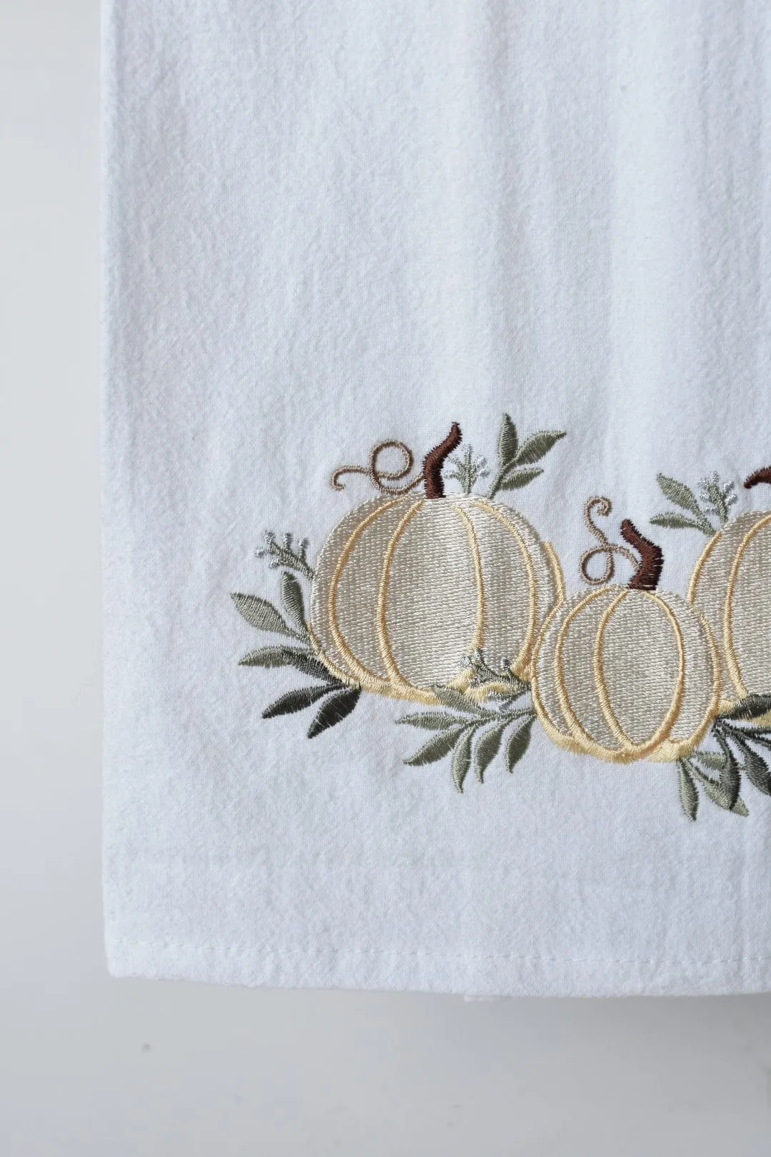 Embroidered Pumpkin Kitchen Towel