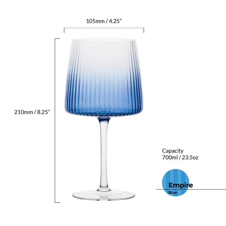 Empire Blue Gin Glasses Set of 2