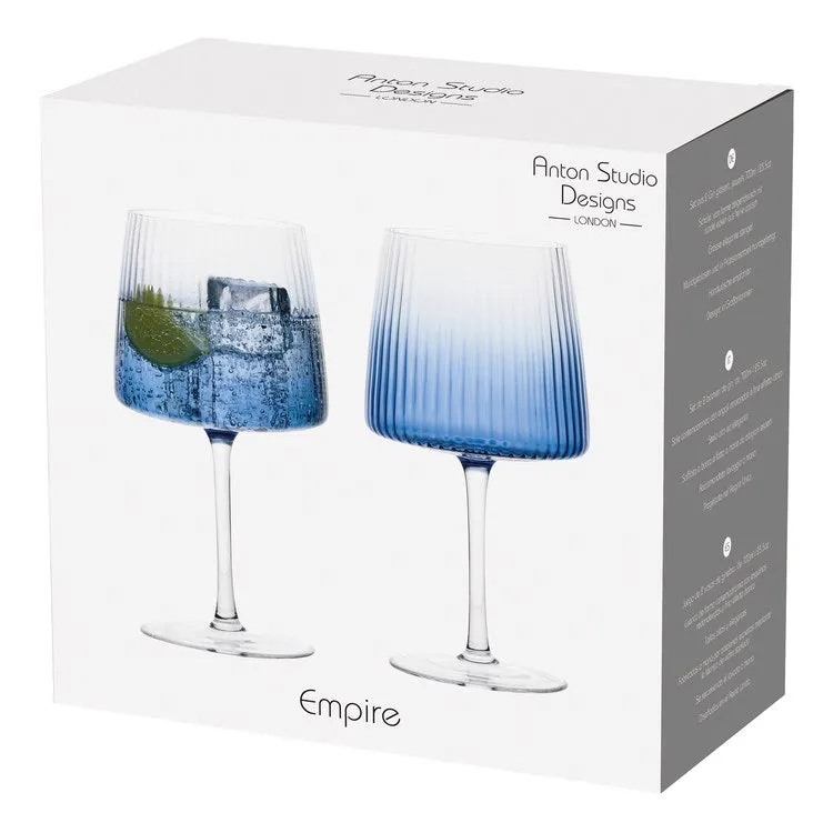 Empire Blue Gin Glasses Set of 2