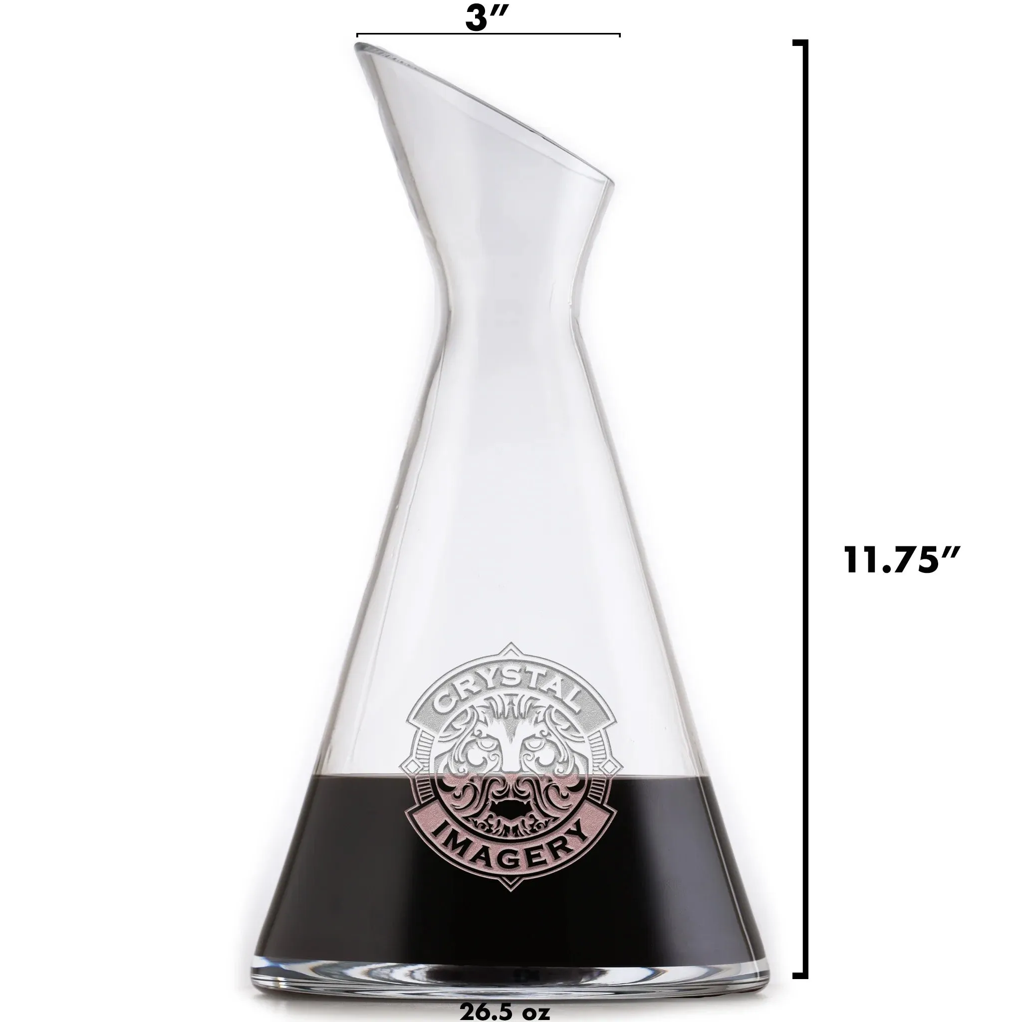 Engraved Monogram Slant Wine Carafe Decanter