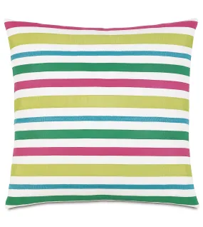 Epic Alex Ribbon in Primary Throw Pillow Cover 24x24