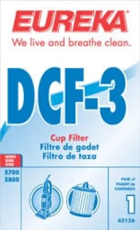 Eureka Style "DCF-3" Dust Cup Filter genuine Part # 62136