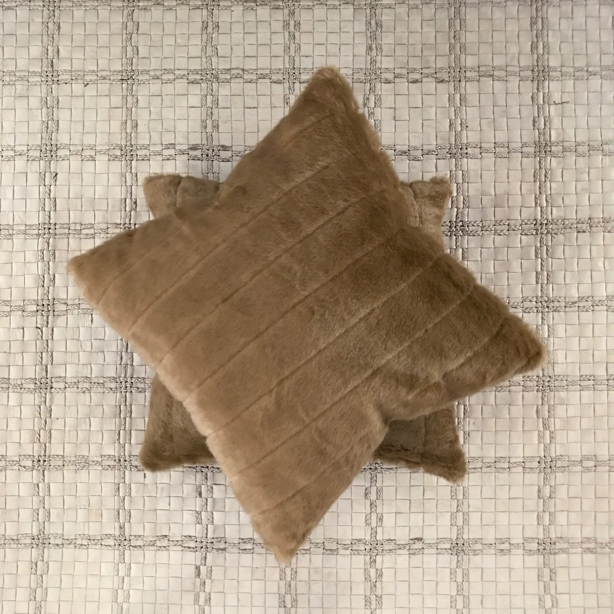 Faux Mink in Caramel Luxury Pillow Cover 22x22