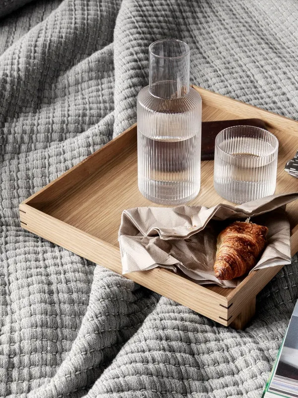 ferm Living Ripple Small Carafe & Glass Set in Clear Glass