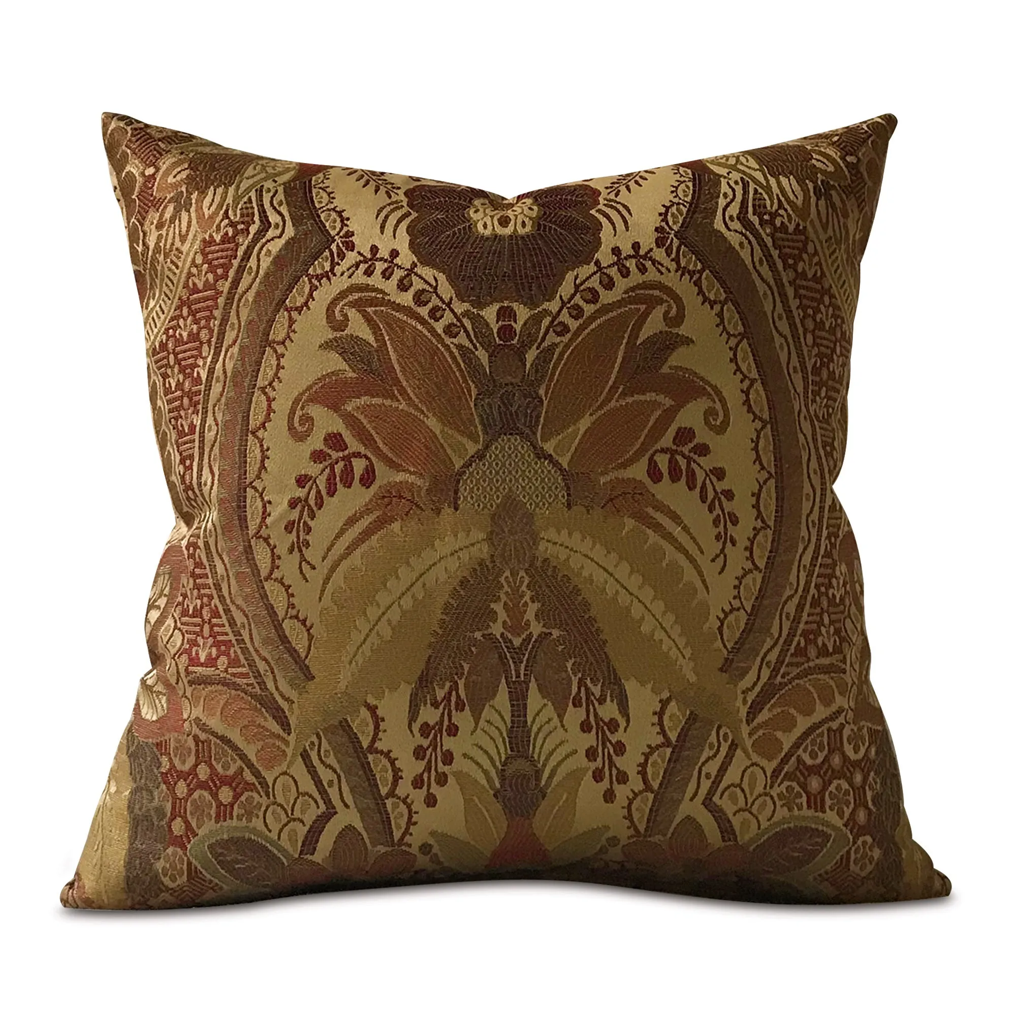 Floral Damask Woven Throw Pillow Cover 27x27