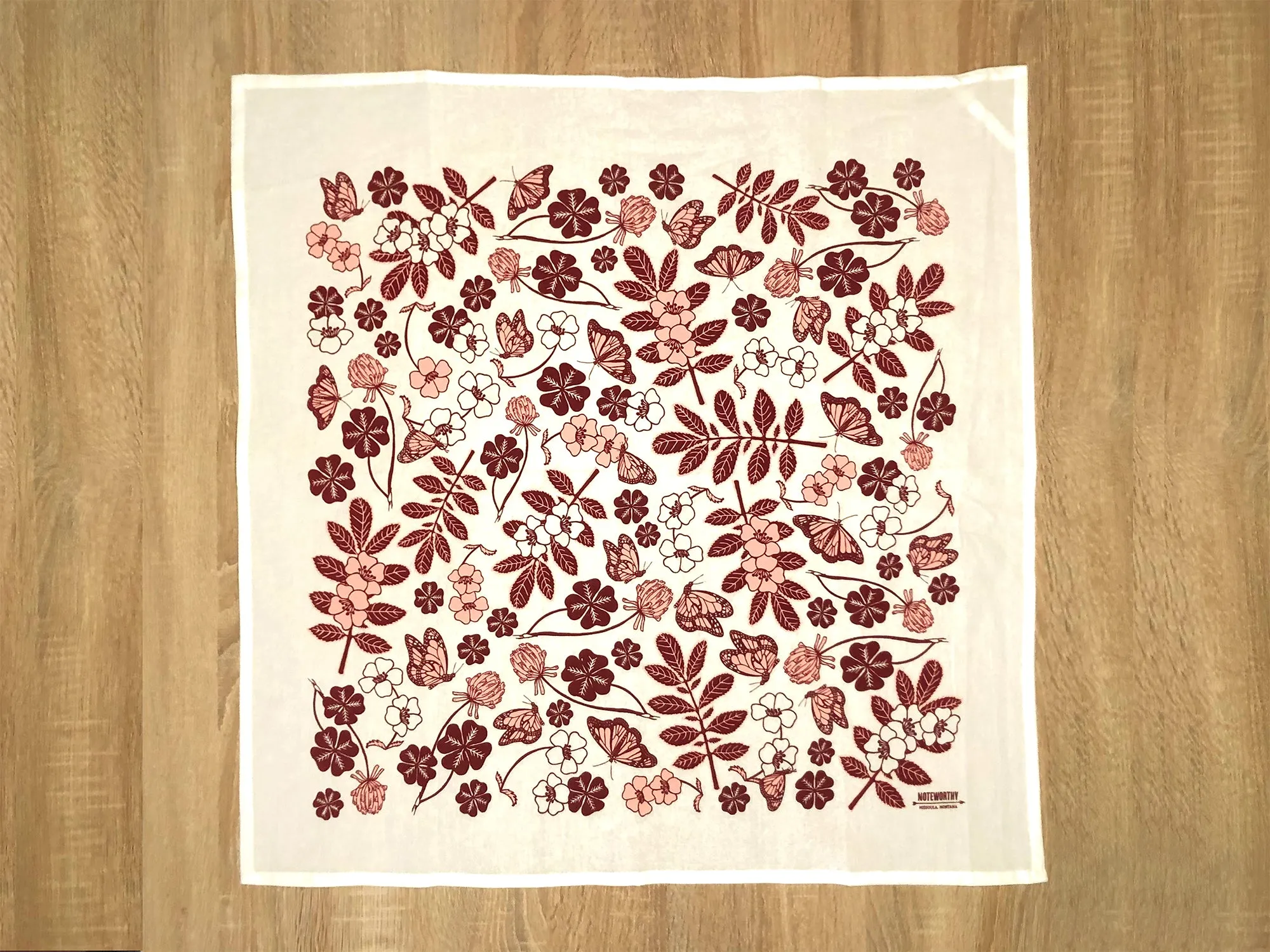 Flower & Monarchs Tea Towel