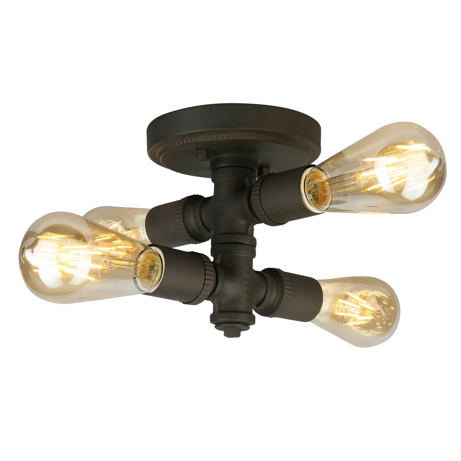 Four Light Ceiling Mount from the Wymer Collection in Matte Bronze Finish by Eglo USA