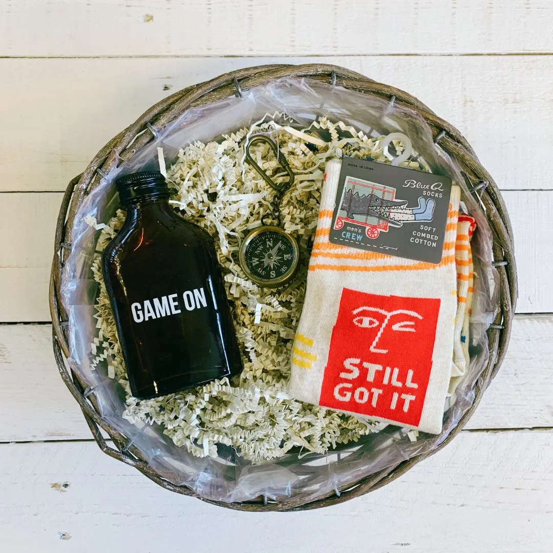 Game On Father's Day Gift Basket | 3 Gift Items in a Reusable Basket