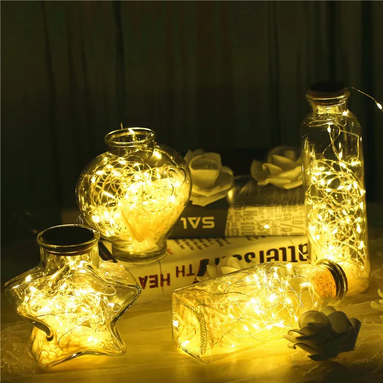 Glass Bottle Lamp with gypsophila LED lights