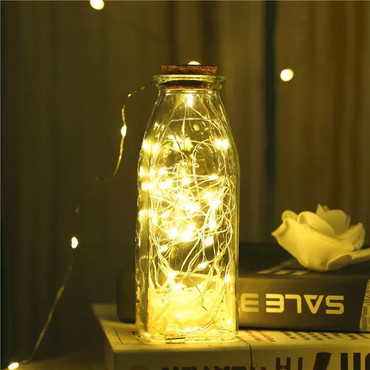 Glass Bottle Lamp with gypsophila LED lights