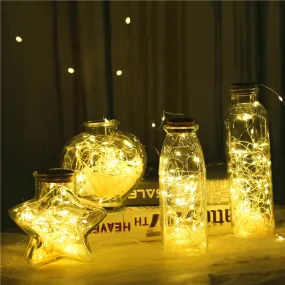 Glass Bottle Lamp with gypsophila LED lights