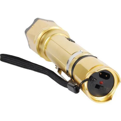 Gold 18,000,000 volt Stun Gun Zoomable Flashlight