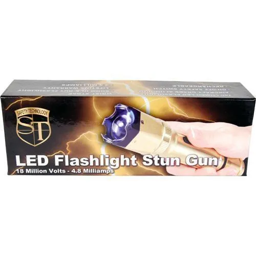 Gold 18,000,000 volt Stun Gun Zoomable Flashlight