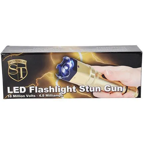 Gold 18,000,000 volt Stun Gun Zoomable Flashlight