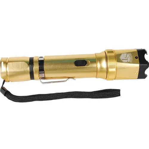 Gold 18,000,000 volt Stun Gun Zoomable Flashlight