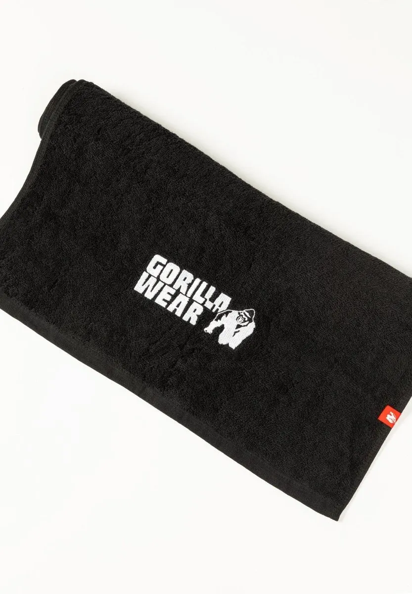 Gorilla Wear Zip Pocket Gym Towel - Black