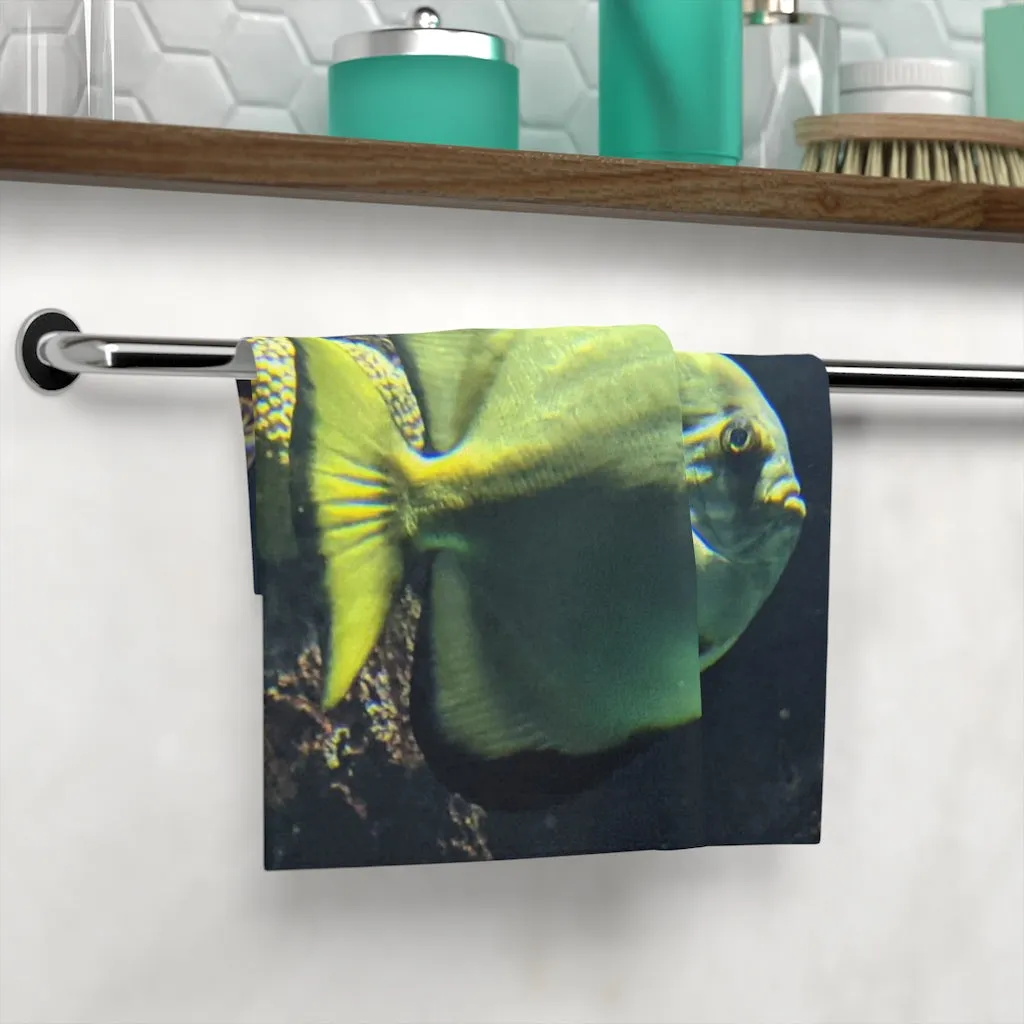 Green Fish Face Towel