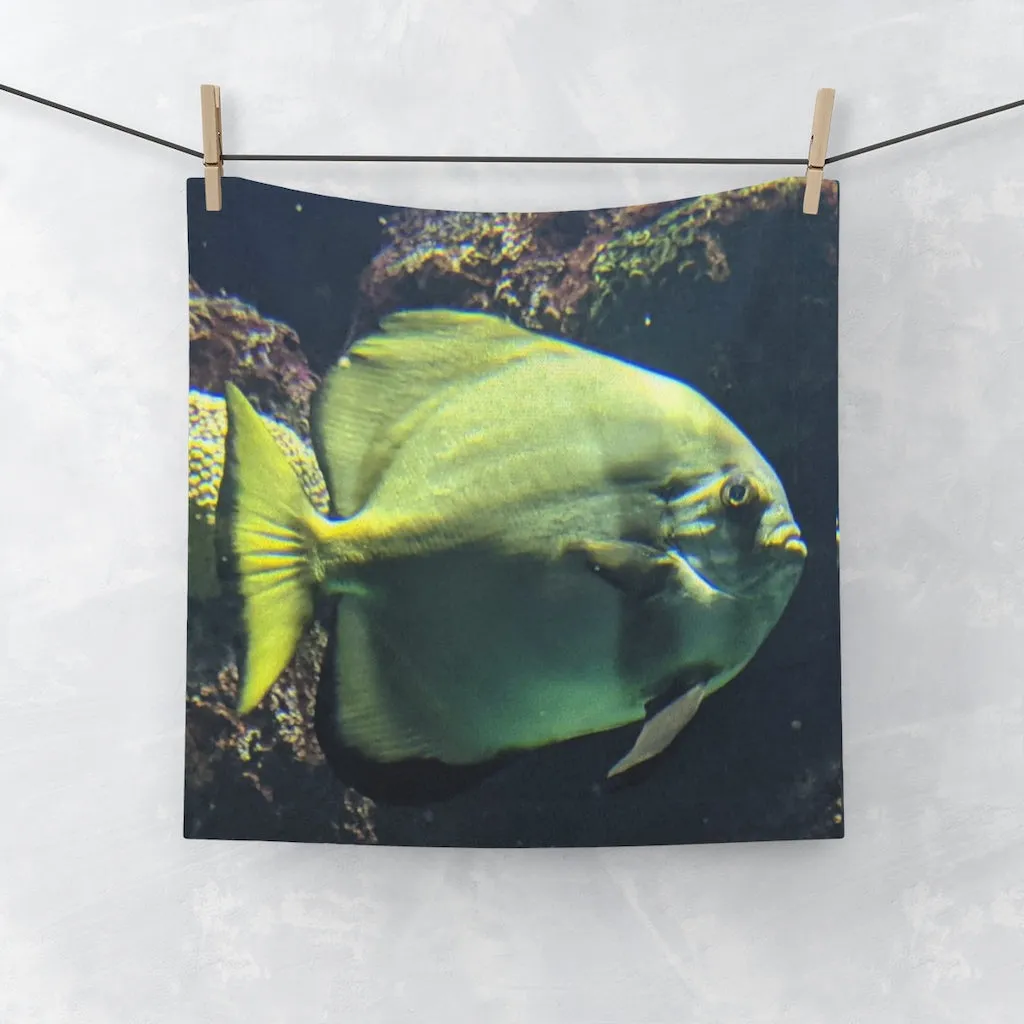 Green Fish Face Towel