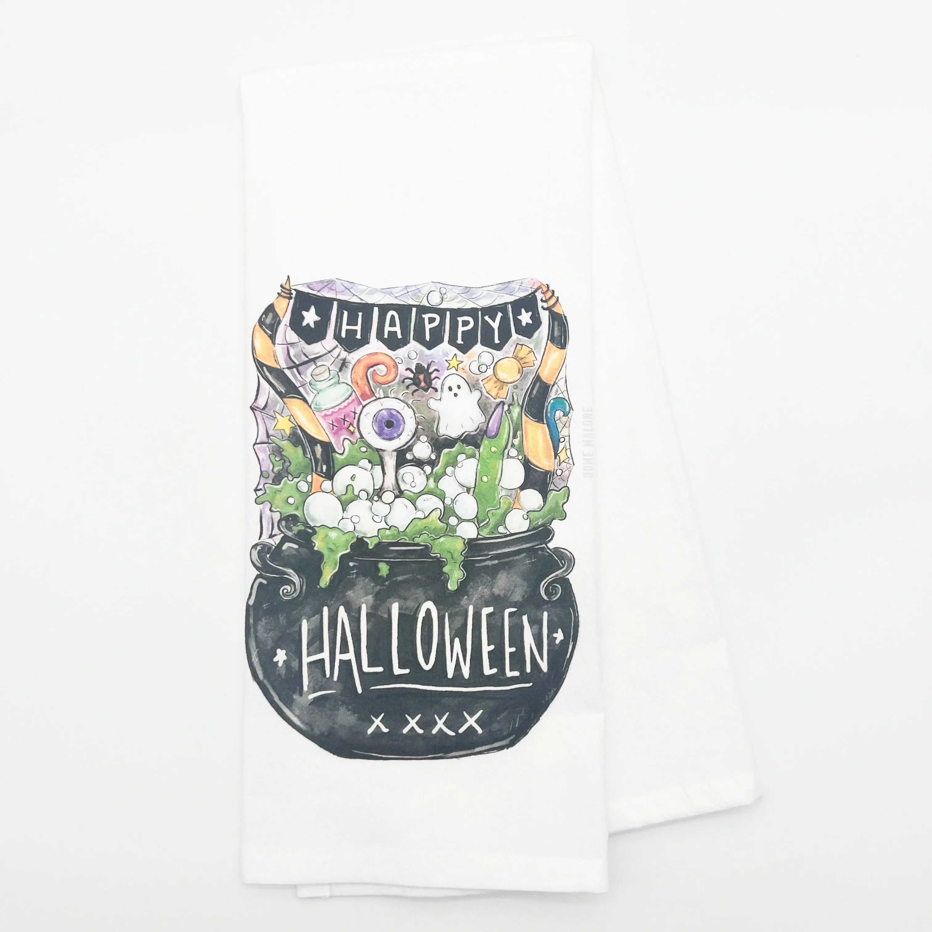 Halloween Cauldron Tea Towel