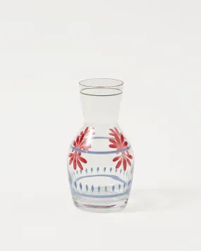 Hand Painted Carafe, Blue and Red