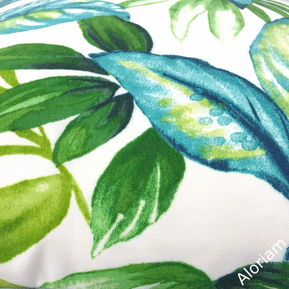 Havana Green Teal Tropical Botanical Indoor Outdoor Pillow Cover