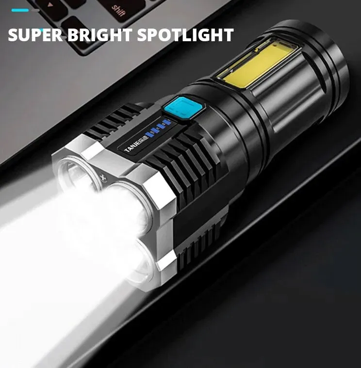 High Powered Handheld LED USB Rechargeable Flashlight.