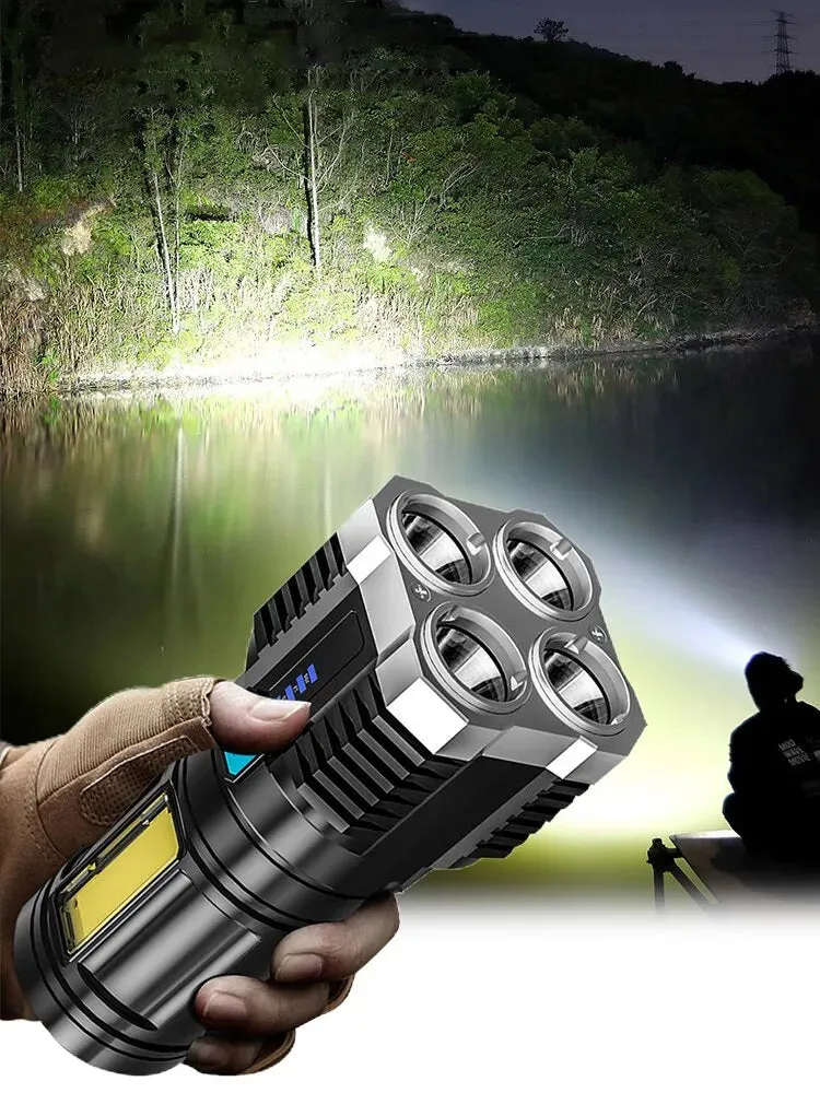 High Powered Handheld LED USB Rechargeable Flashlight.