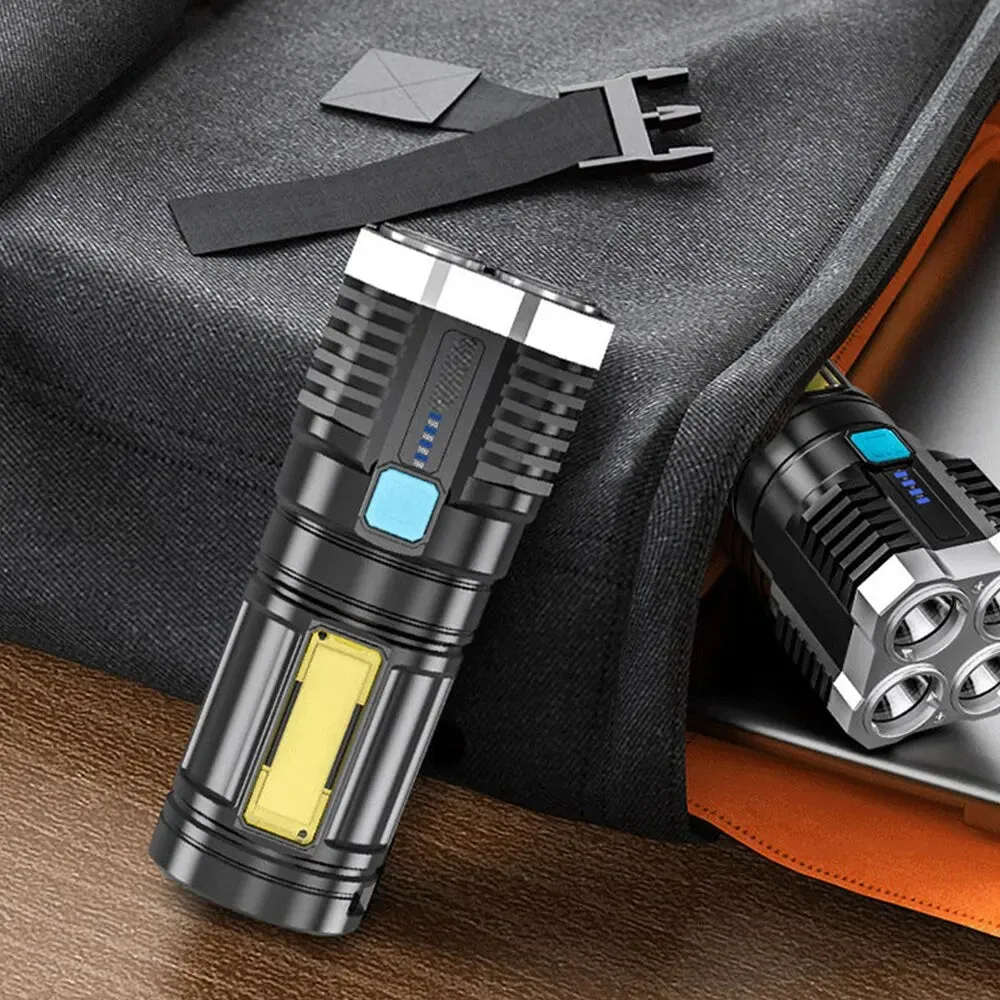 High Powered Handheld LED USB Rechargeable Flashlight.