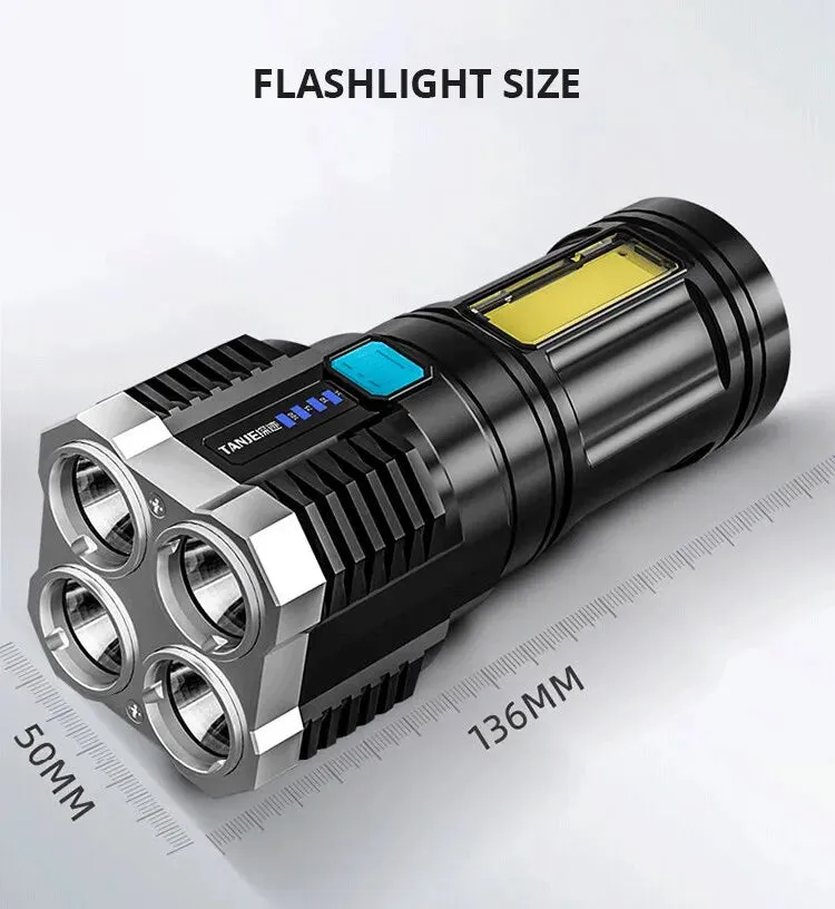 High Powered Handheld LED USB Rechargeable Flashlight.