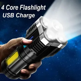 High Powered Handheld LED USB Rechargeable Flashlight.