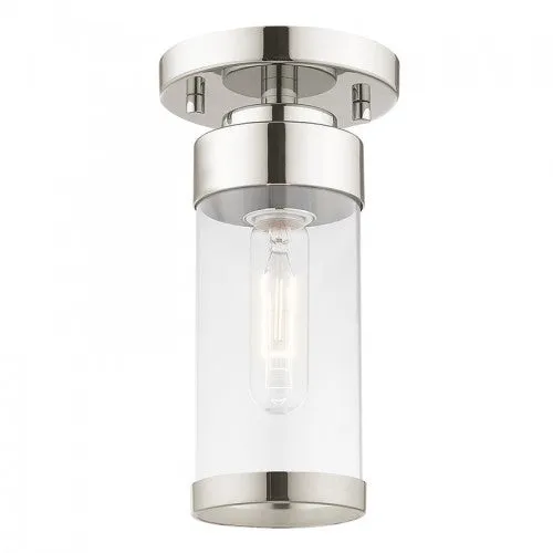 HILLCREST 1 LIGHT CEILING MOUNT, POLISHED CHROME