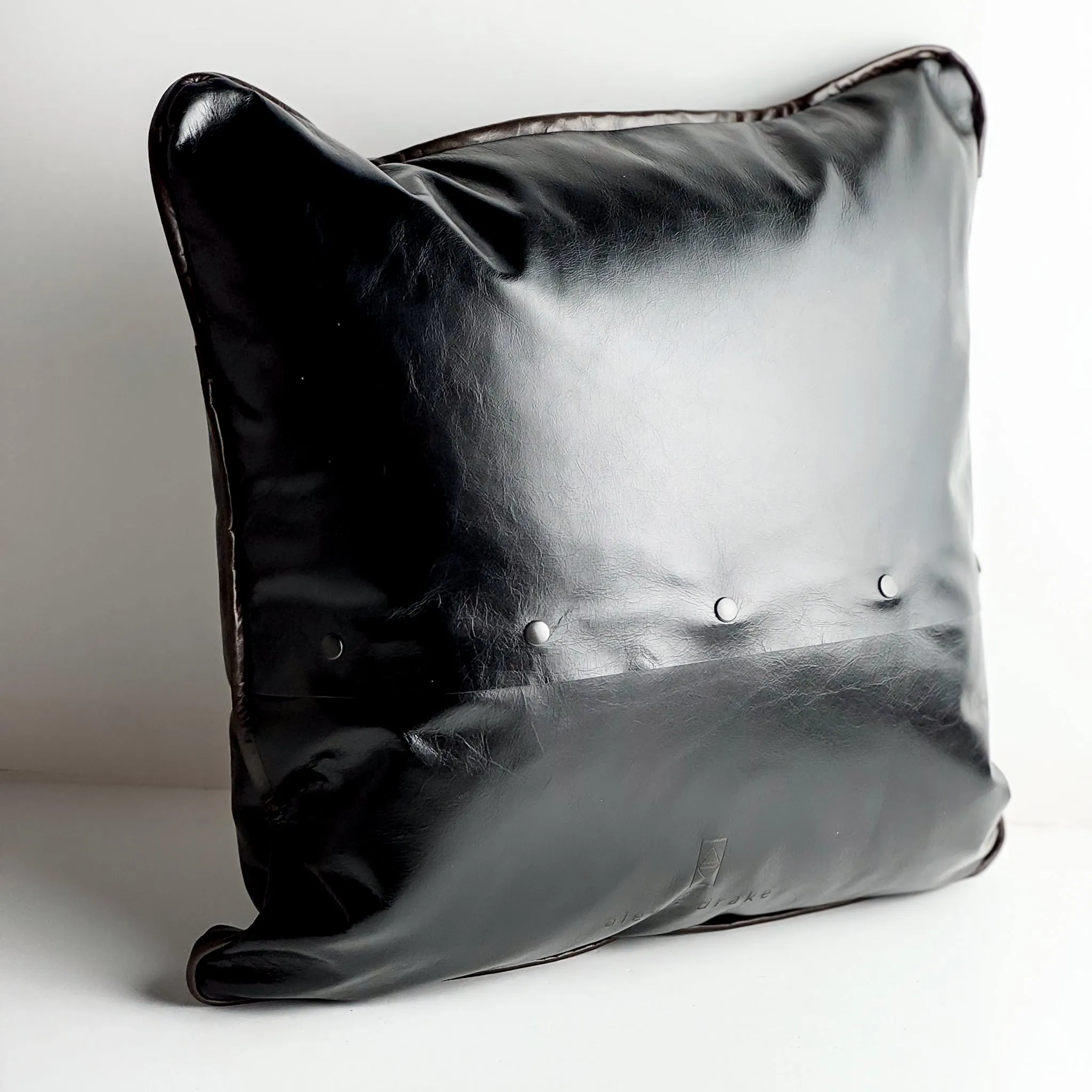 Home Collection | Square Pillow | Bison | Black   Hair-on-Hide