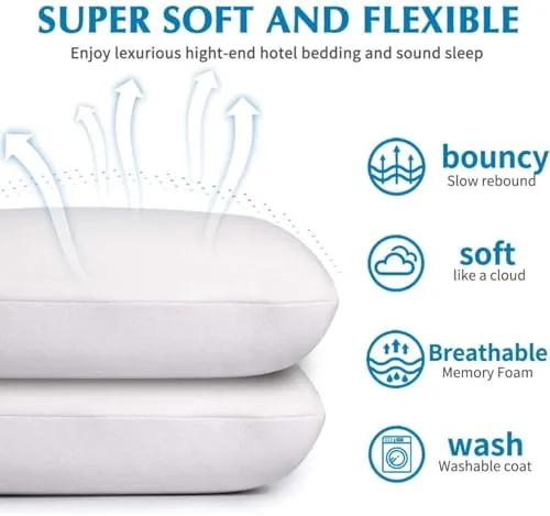 HomeHive Memory Foam Pillow Neck & Shoulder Lumbar Pain Relief Contour Cervical Super Soft & Fluffy-PO1(S_K_E_20022047_Off White)