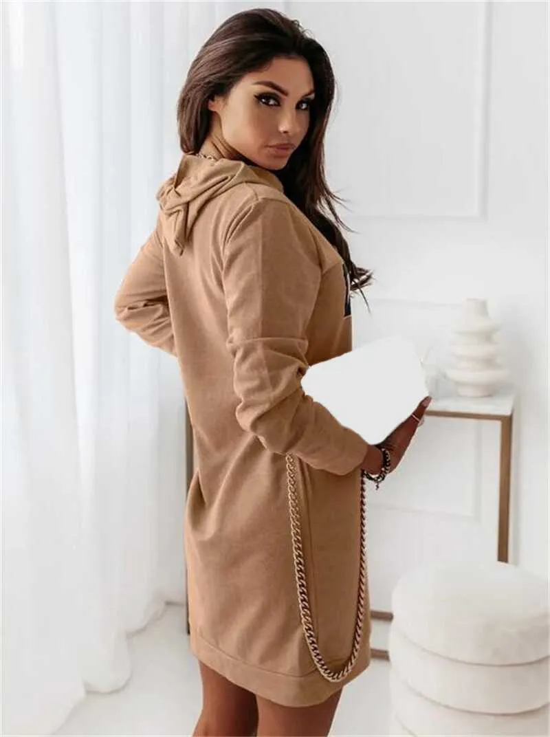 Hooded Letter Casual Dress