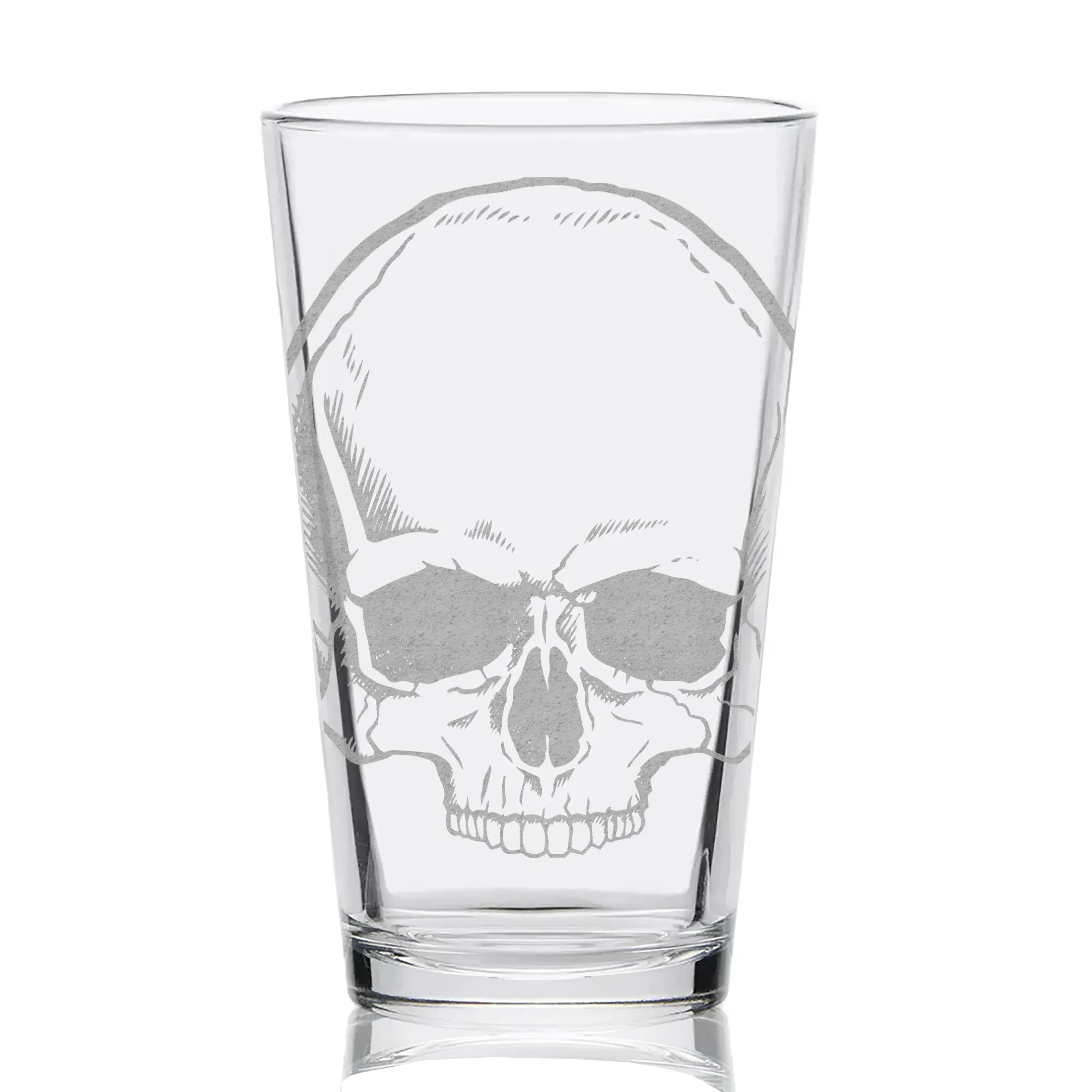 HUMAN SKULL Pint Glass by Lumengrave