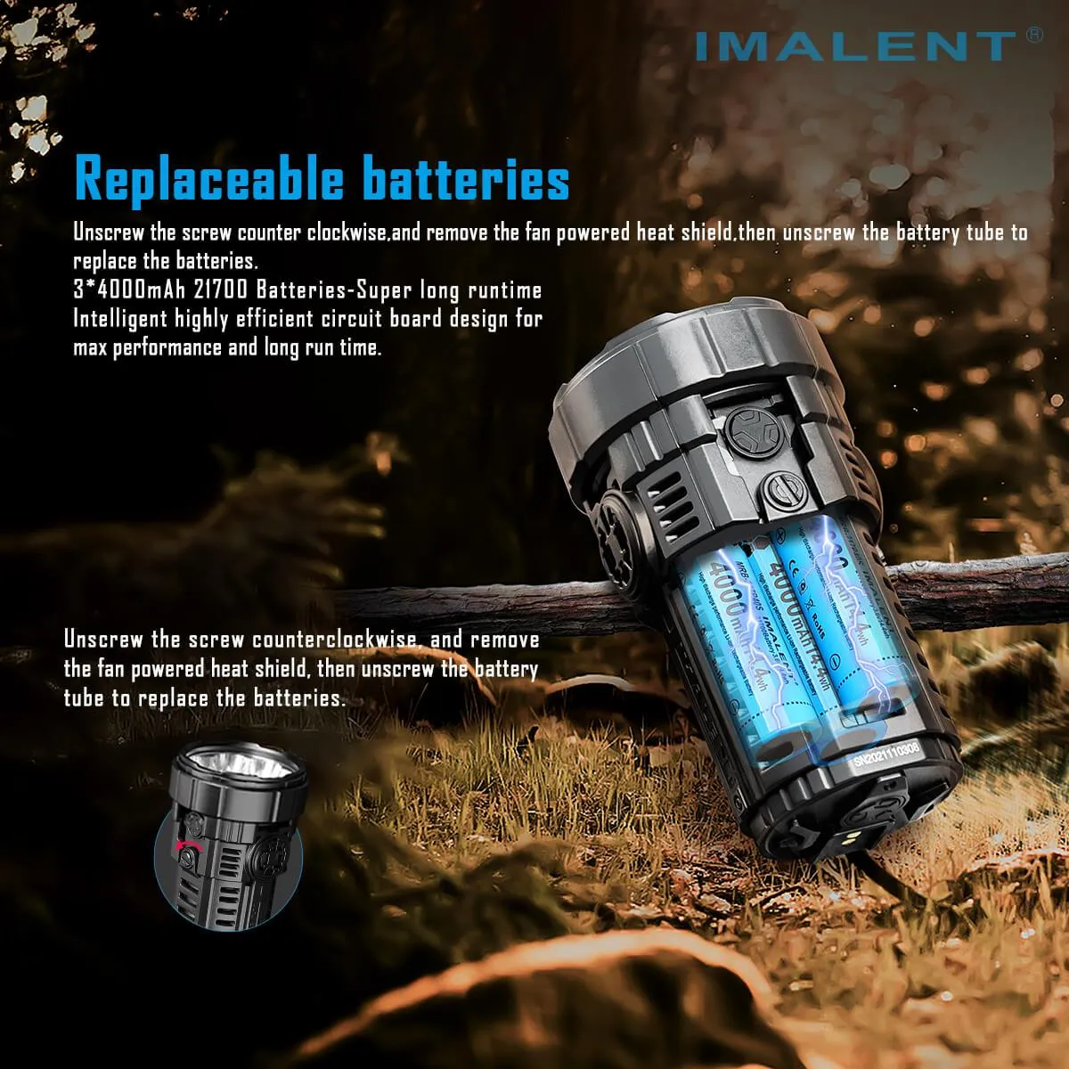 IMALENT RS50 20000 lumen flashlight