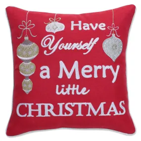 Indoor Merry Little Christmas Red 18-inch Throw Pillow Cover