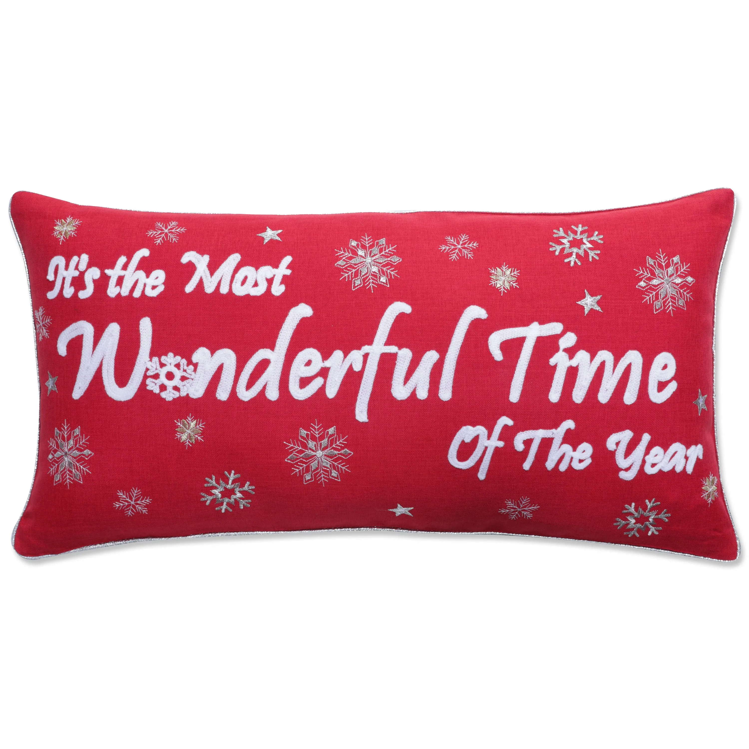 Indoor Most Wonderful Time Of The Year Christmas Rectangular Throw Pillow Cover