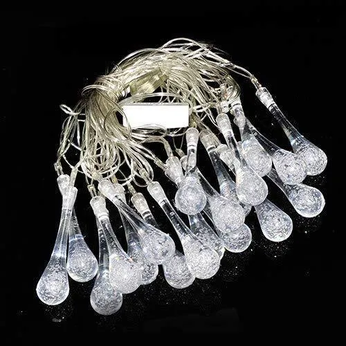 ITMumbai 20LED Crystal Drop Shape Fairy String Lights for Home Lighting Decoration (4 Meter Long Warm White) 2 Pin Plug