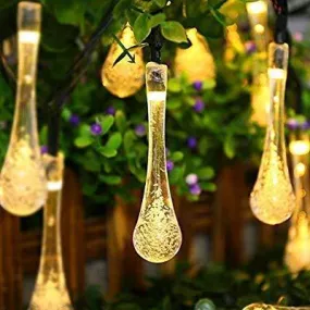 ITMumbai 20LED Crystal Drop Shape Fairy String Lights for Home Lighting Decoration (4 Meter Long Warm White) 2 Pin Plug