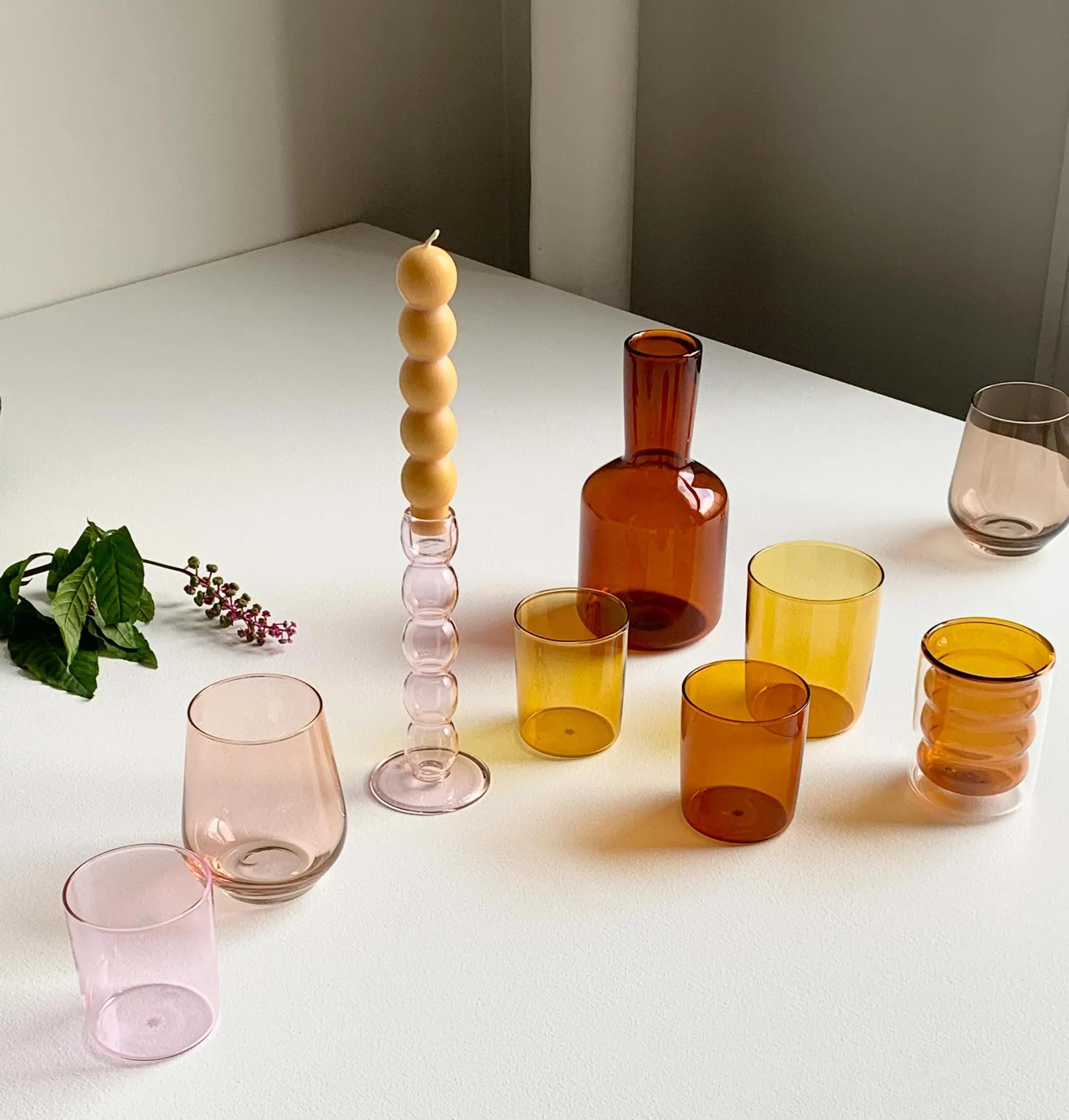 J'ai Soif Carafe and Glass - Amber