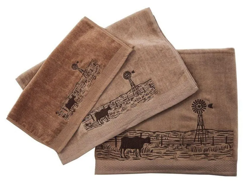 Jasper Embroidered Windmill Landscape Towel Set