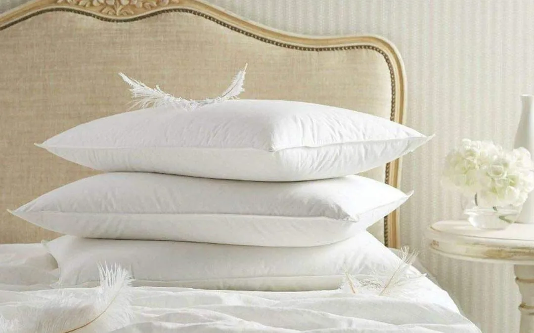 Jewear Imported 100% Cotton White Fluffy Soft Sleeping 50/50 Goose Down & Feather Pillow Size 17" X 27" Set of 1 Pcs.