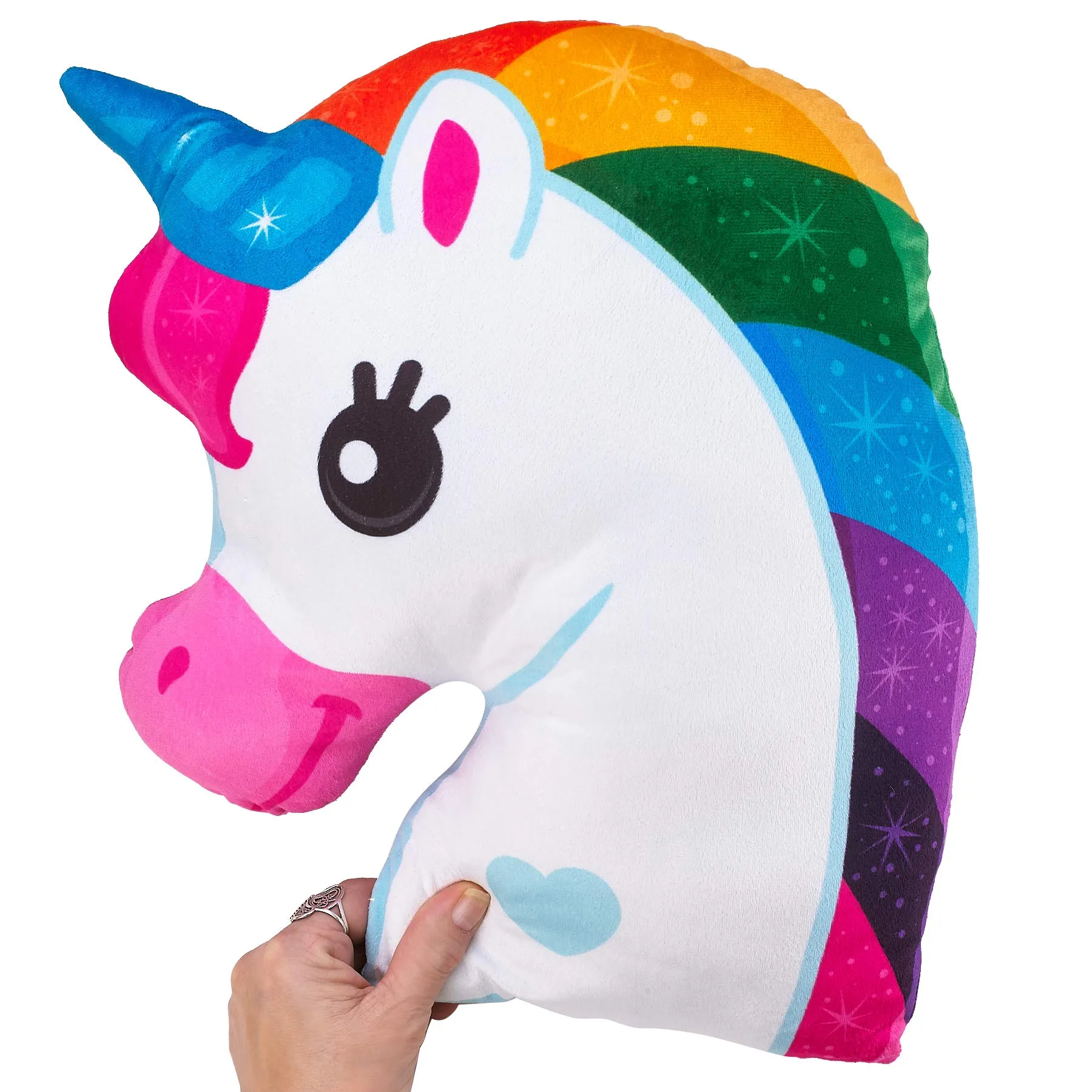 Kicko Unicorn Pillow - 16 Inch Unicorn Head Pillow  Plush Pillow - Rainbow Unicorn Plush