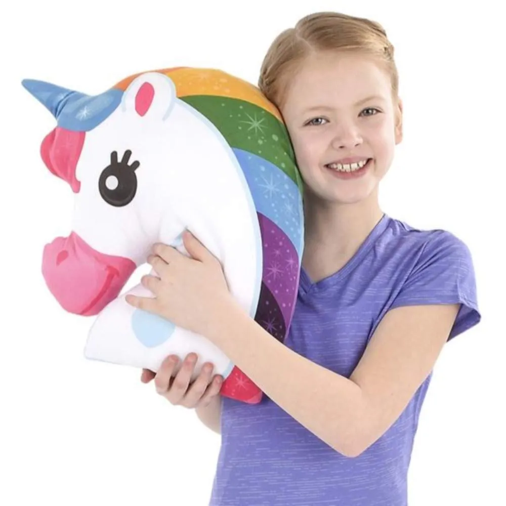 Kicko Unicorn Pillow - 16 Inch Unicorn Head Pillow  Plush Pillow - Rainbow Unicorn Plush