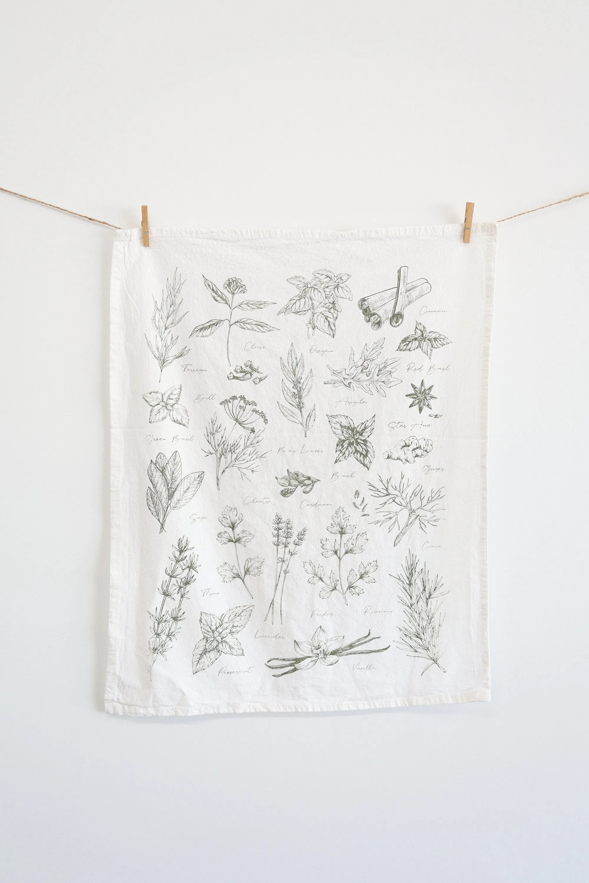 Kitchen Herbs Tea Towel