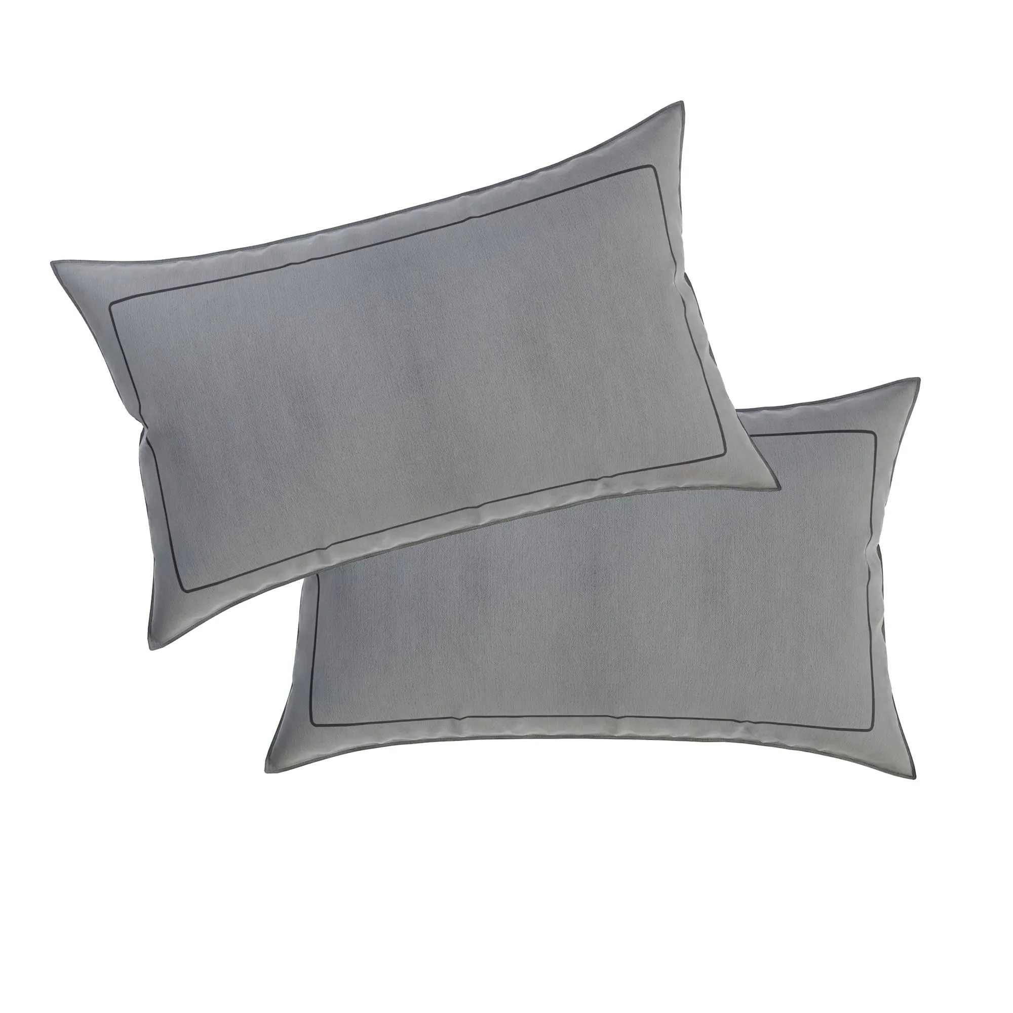 Kuber Industries Pillow Cover | Cotton Pillow Cover | Pillow Cover for Bedroom | Cushion Pillow Cover for Living Room | Plain Border Pillow Cover Set | Set of 2 | Gray